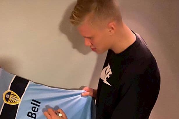 erling haaland braut autografo leeds united erling braut autografo leeds united
