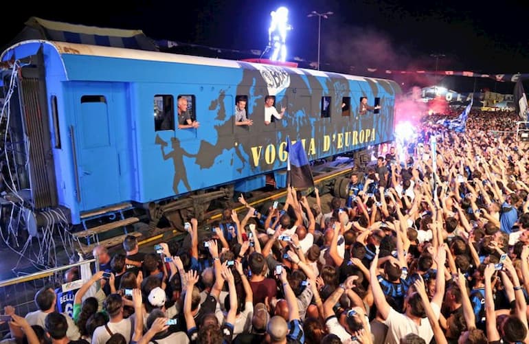 La locomotiva nerazzurra alla Festa della Dea 2015 (Foto: L'Eco di Bergamo)