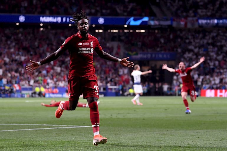 L'esultanza di Origi dopo la rete dello 0-2 (Foto OneFootball: Laurence Griffiths/Getty Images)