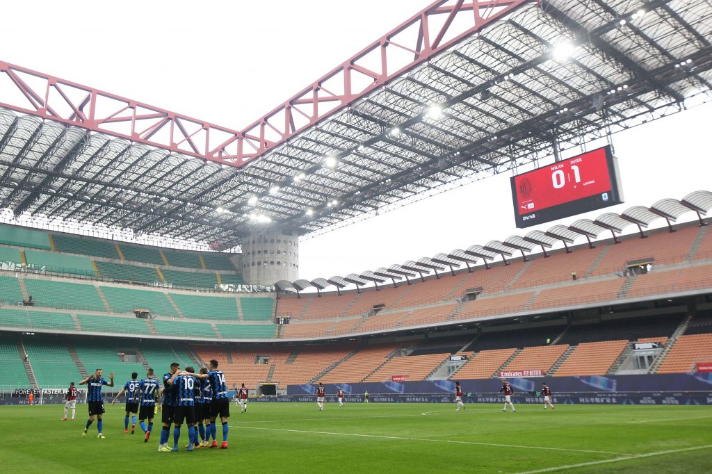 L'esultanza al primo gol dell'ultimo Milan-Inter