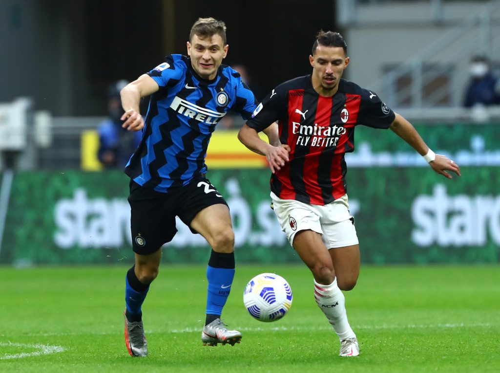 Barella e Bennacer durante Milan-Inter