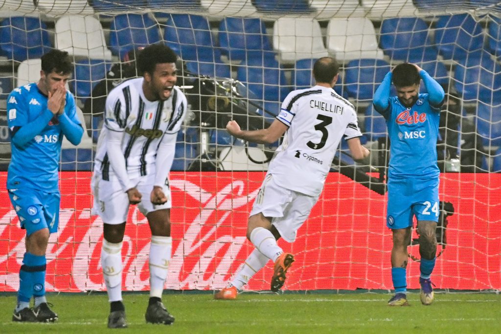 Insigne dopo il rigore sbagliato con la Juventus in Supercoppa