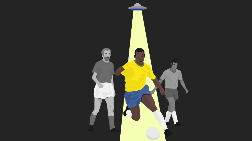 Illustrazione: Pelé in dribbling