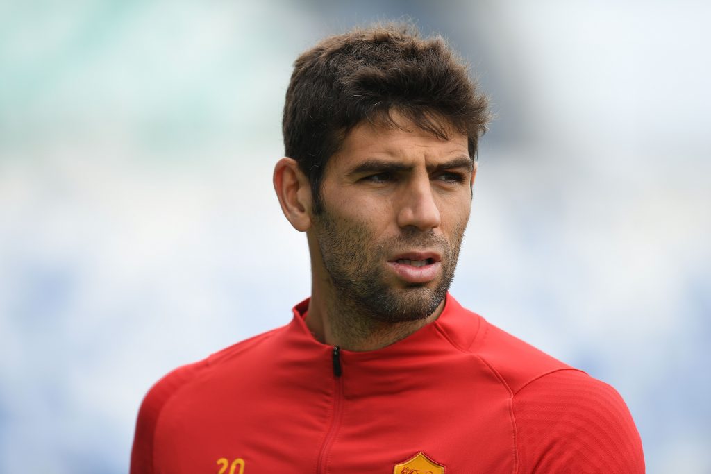 Fazio con la maglia della Roma