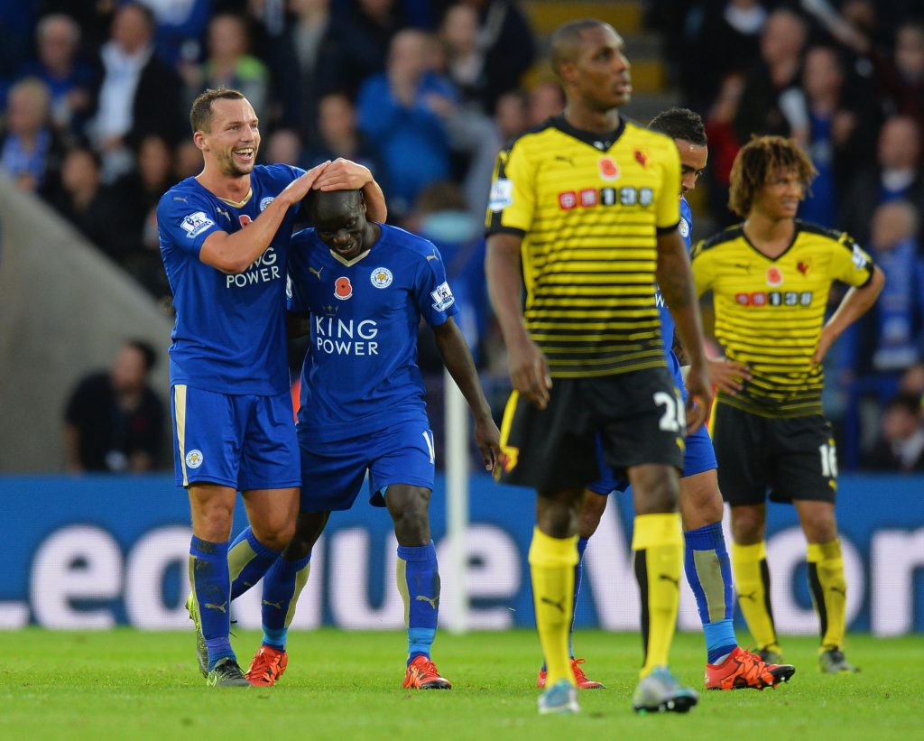 Kanté nel suo primo gol con il Leicester