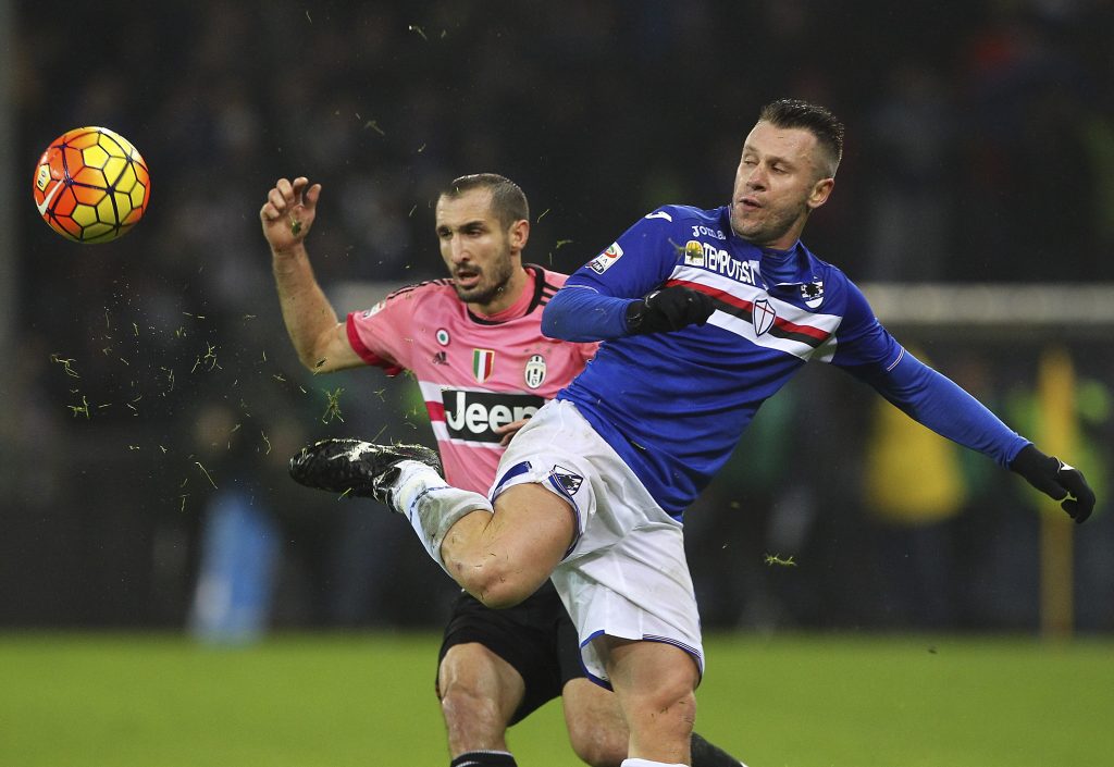 Antonio Cassano con la maglia della Sampdoria