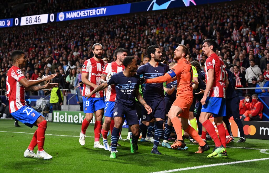 Rissa al termine di Atletico-Manchester City 