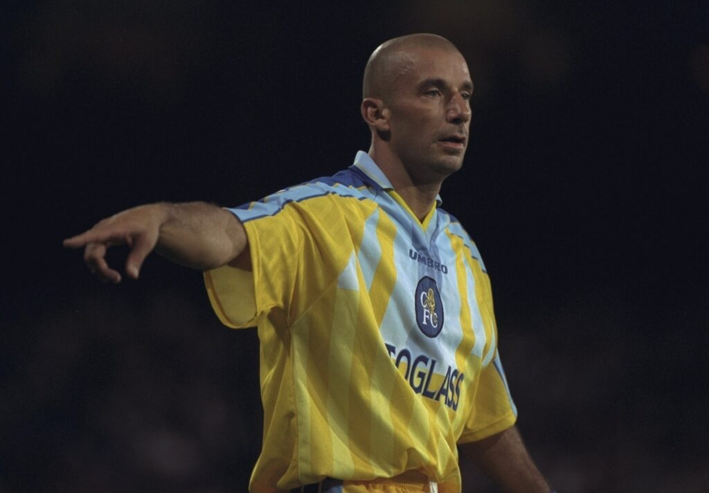 Luca Vialli con la maglia del Chelsea